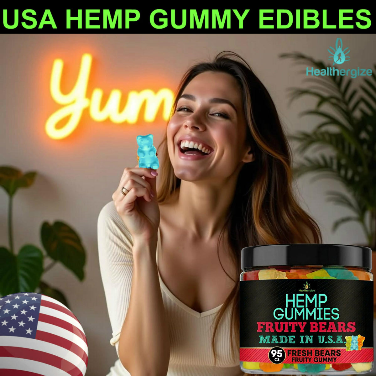 Healthergize hemp gummies tamper seal for safety and freshness.