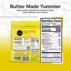 Healthier Comforts Butter Powder on popcorn: movie-night butter flavor.