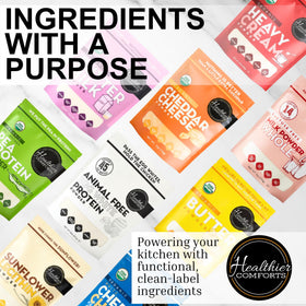Healthier Comforts egg white powder shake mix supports protein-rich beverages.