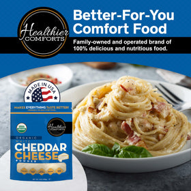 Healthier Comforts Organic White Cheddar Powder enhances gluten-free recipes