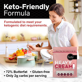 Healthier Comforts heavy cream powder coffee creamer ready to rehydrate for coffee