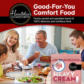 Healthier Comforts heavy cream powder made-in-usa emphasizes quality and safety
