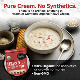 Healthier Comforts powder mixed with warm water to create cream.