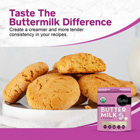 Healthier Comforts Organic Buttermilk Powder biscuits and gravy texture highlight.