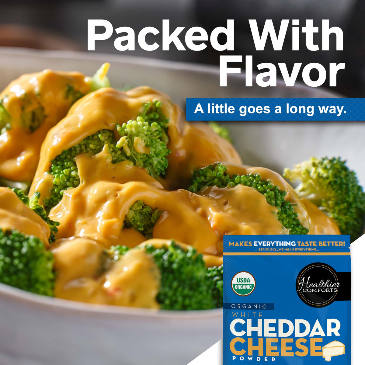 Healthier Comforts Organic Cheese Powder free from fillers and dyes