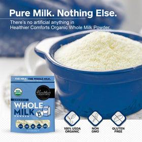 Healthier Comforts Milk Powder dissolves smoothly for coffee, cereal, and recipes