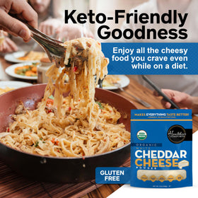 Healthier Comforts Popcorn cheese seasoning for a savory crunch