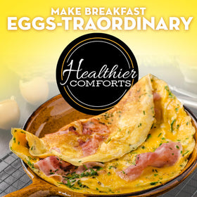 Healthier Comforts Whole Egg Powder camping setup for outdoor meals.