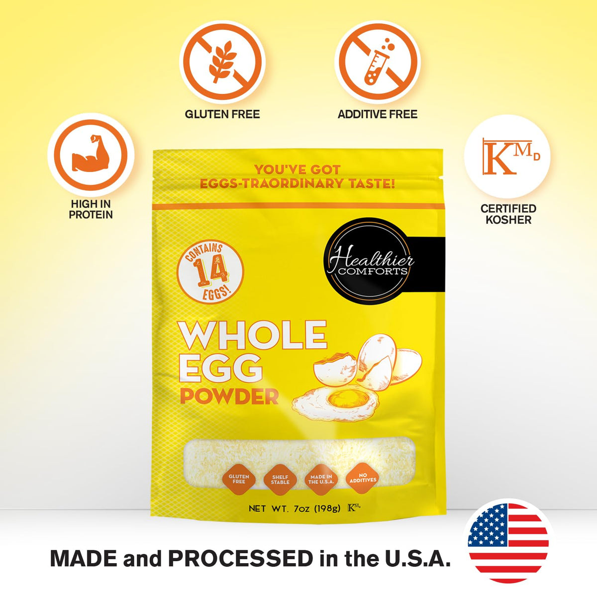 Healthier Comforts Whole Egg Powder in a bowl being whisked into batter.