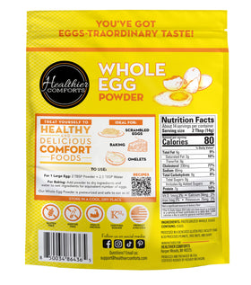 Healthier Comforts Whole Egg Powder made in USA ensures quality control.