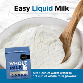Healthier Comforts Whole Milk Powder smoothie bowl pour highlighting versatility.