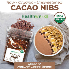 Healthworks Cacao Nibs Organic in baked goods, adds chocolate depth.