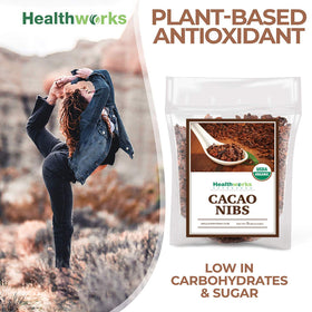Healthworks Cacao Nibs Organic yogurt parfait, crunchy texture and richness.