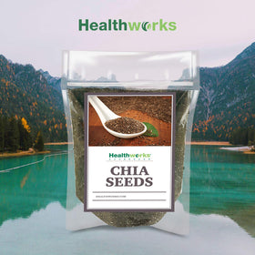 Healthworks chia seeds mixed into baking dough for texture.
