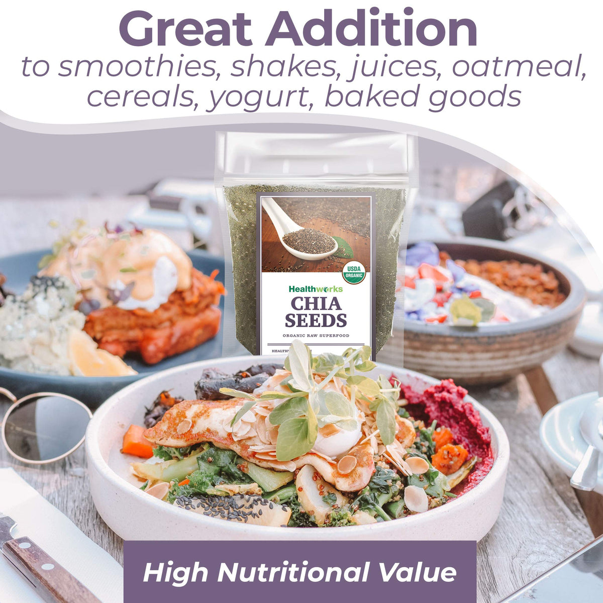 Healthworks chia seeds soaked gel – thickens sauces and puddings.