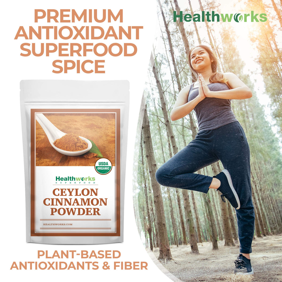 Baking scene with Healthworks cinnamon powder for cookies and desserts