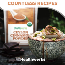 Organic, non-GMO cinnamon powder suitable for keto and vegan cooking