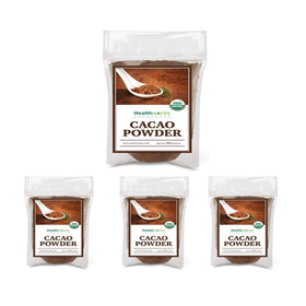 Healthworks Organic Cacao Powder Peruvian closeup highlighting authentic aroma and texture.