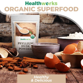 Healthworks Psyllium Husk Powder added to smoothies for fiber support
