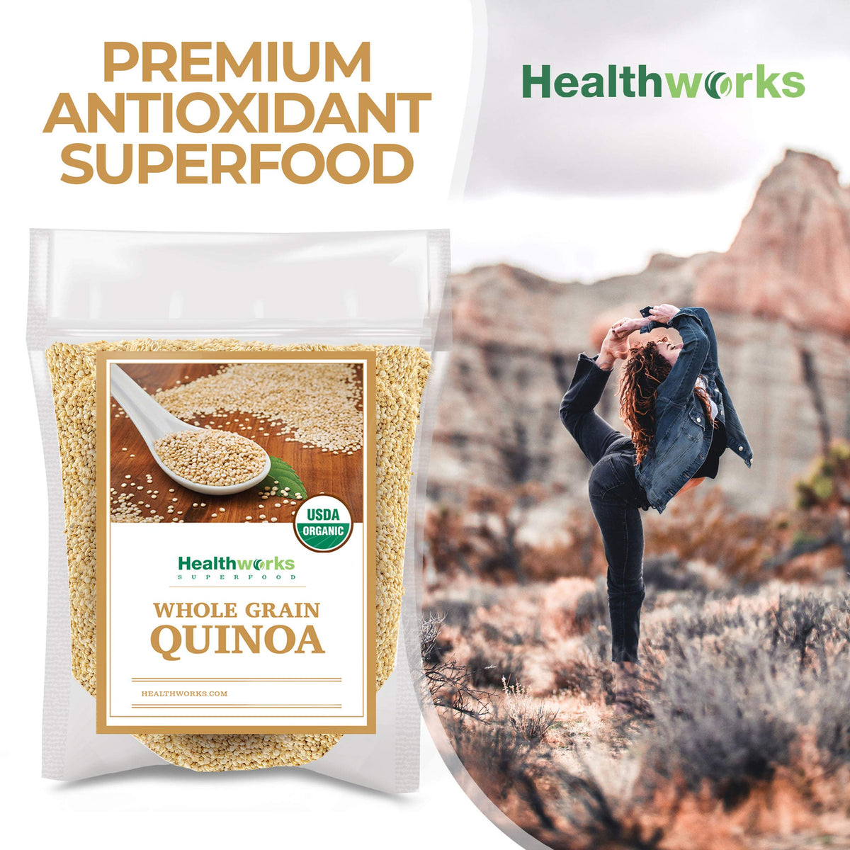 Healthworks Quinoa bowl with vegetables shows nutritious base for many recipes.