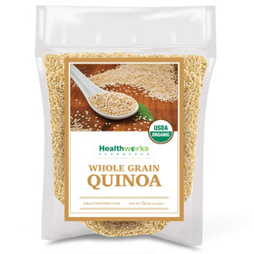 Healthworks Quinoa White Organic 80oz packaging shot for versatile, gluten-free meals.