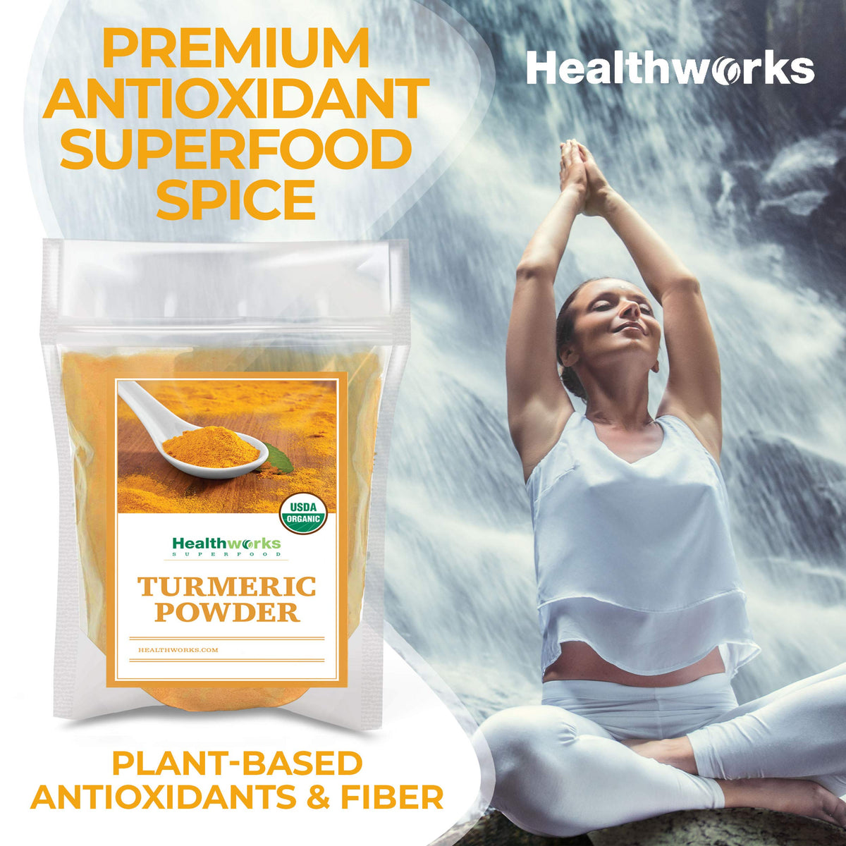 Healthworks Turmeric Powder in curry dish adding warm golden hue