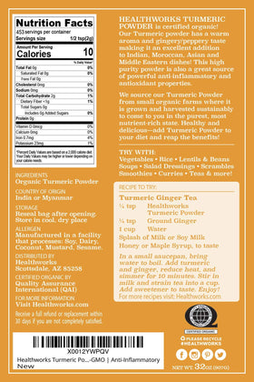 Healthworks Turmeric Powder in bowl with spices for versatile seasoning