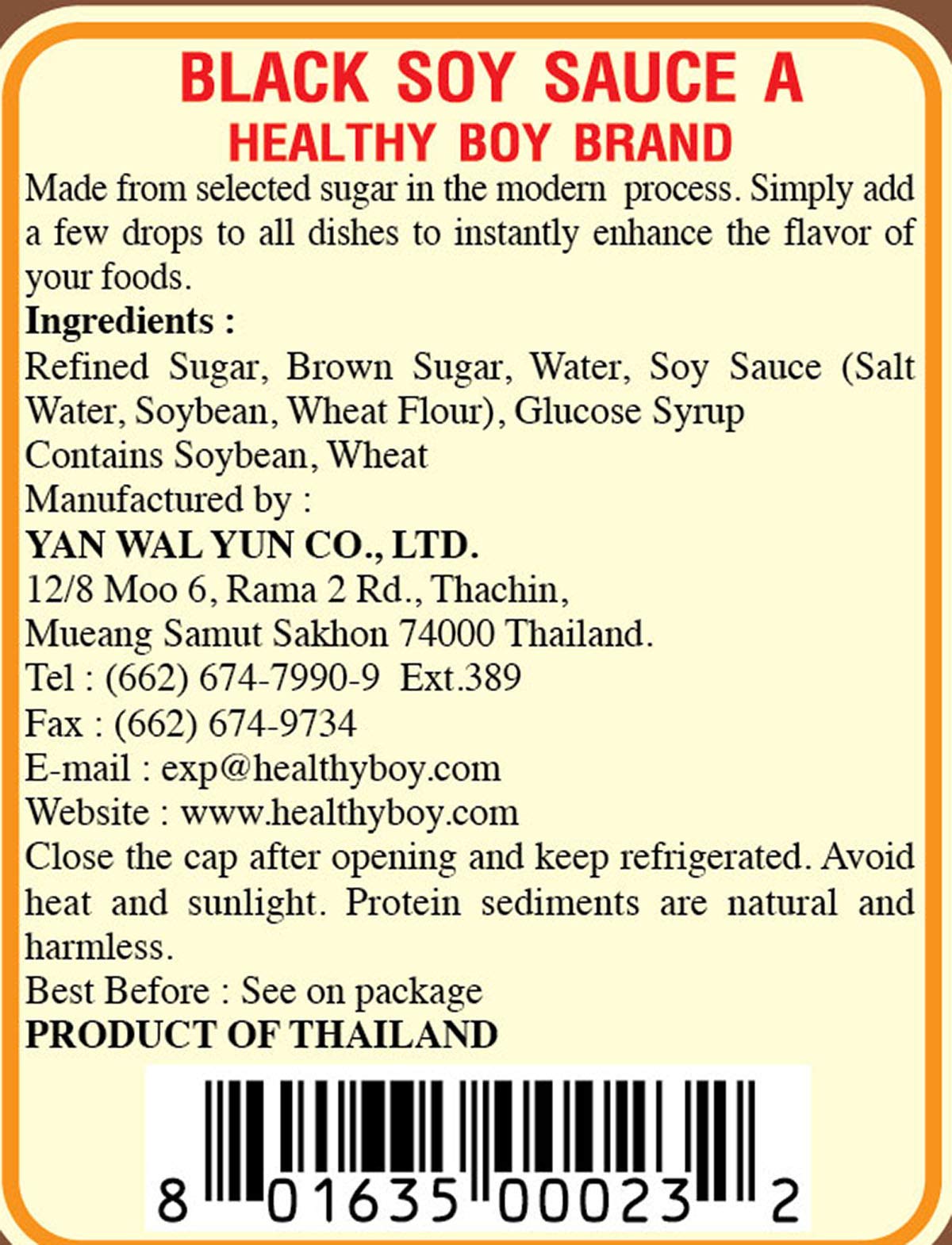 Healthy Boy Thai Black Soy Sauce bottle on shelf for authentic flavor