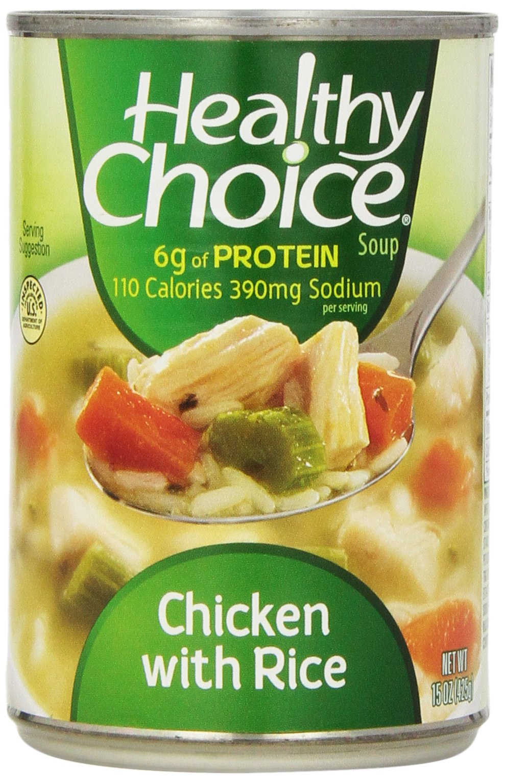 Healthy Choice Soup variety pack chicken noodle can on shelf, easy lunch option