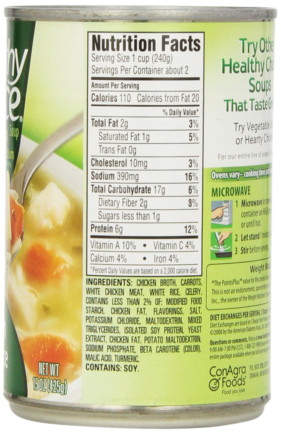 Healthy Choice Soup variety pack chicken with rice can, comforting dinner idea