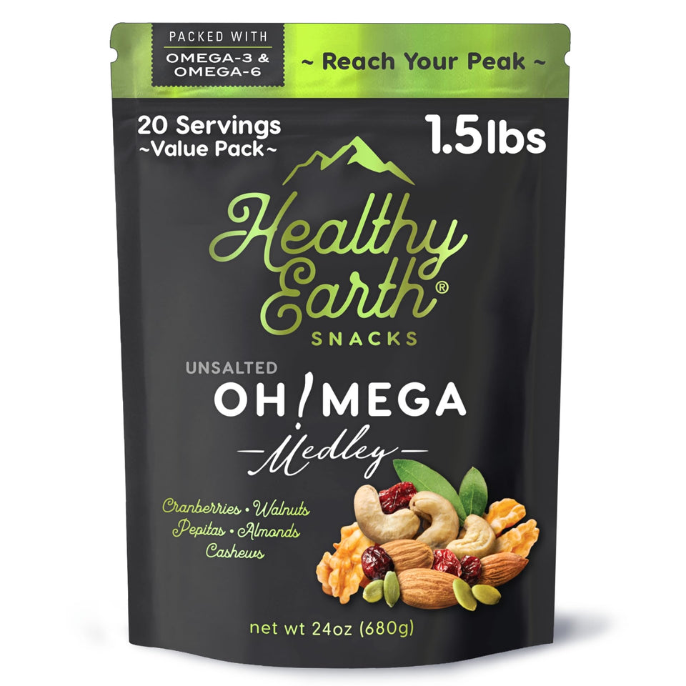 Healthy Earth mixed nuts unsalted in a bowl for a wholesome snack.