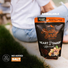 Dried fruits and nuts close-up from Healthy Earth Oh! Mega Medley for fiber-rich bites.