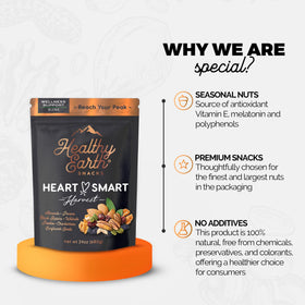 Healthy Earth Oh! Mega Medley vegan, non-GMO blend for mindful snacking.