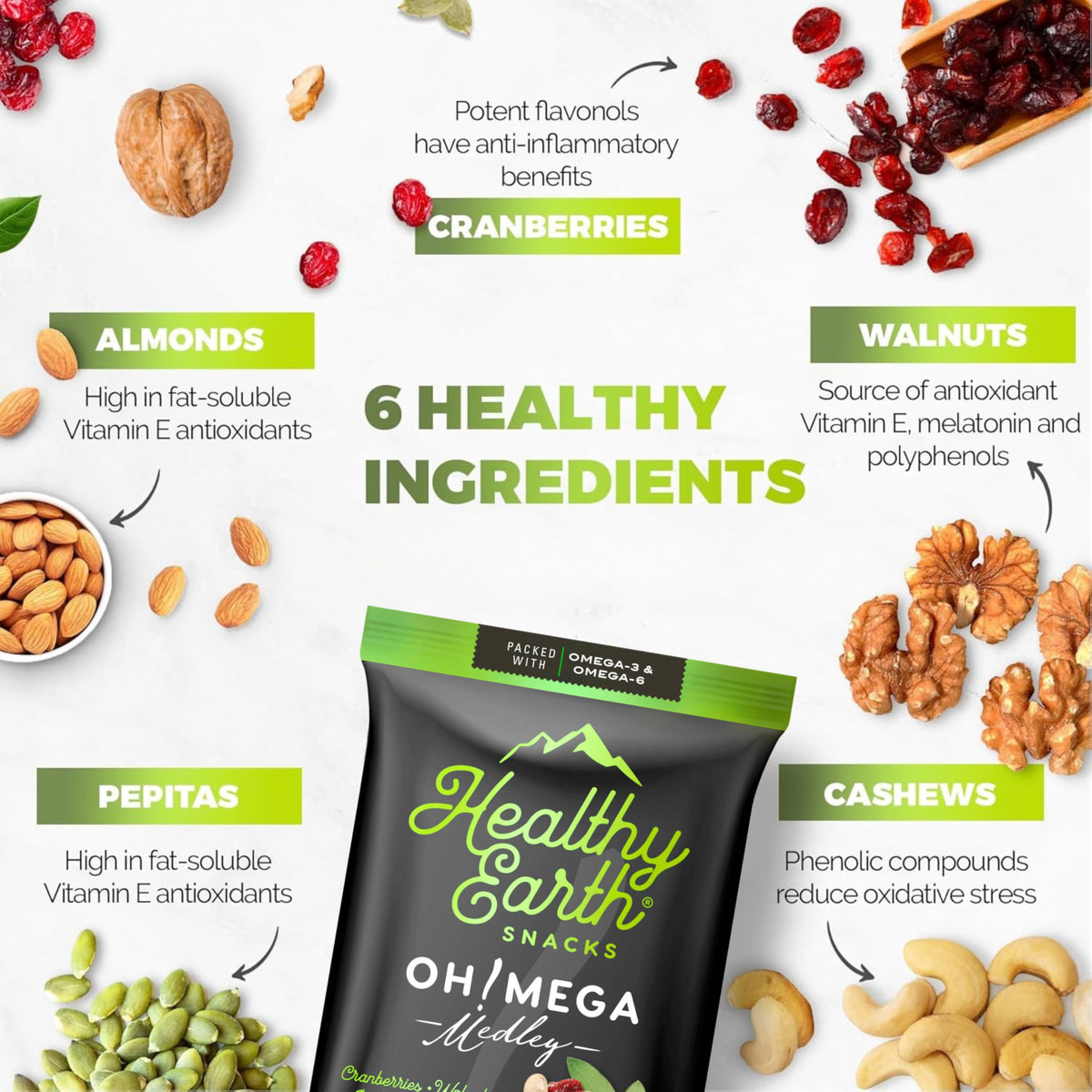 Healthy Earth trail mix unsalted pack ideal for on-the-go energy.