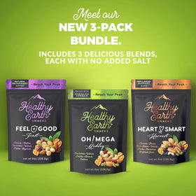 Healthy Earth Trail Mix variety blends with vibrant textures and colors.