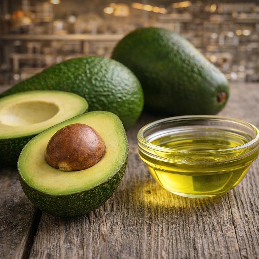 Healthy Harvest Avocado Oil for cooking—long shelf-life and stable taste.