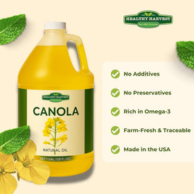 Healthy Harvest Canola Oil in a pan for sautéing and frying.