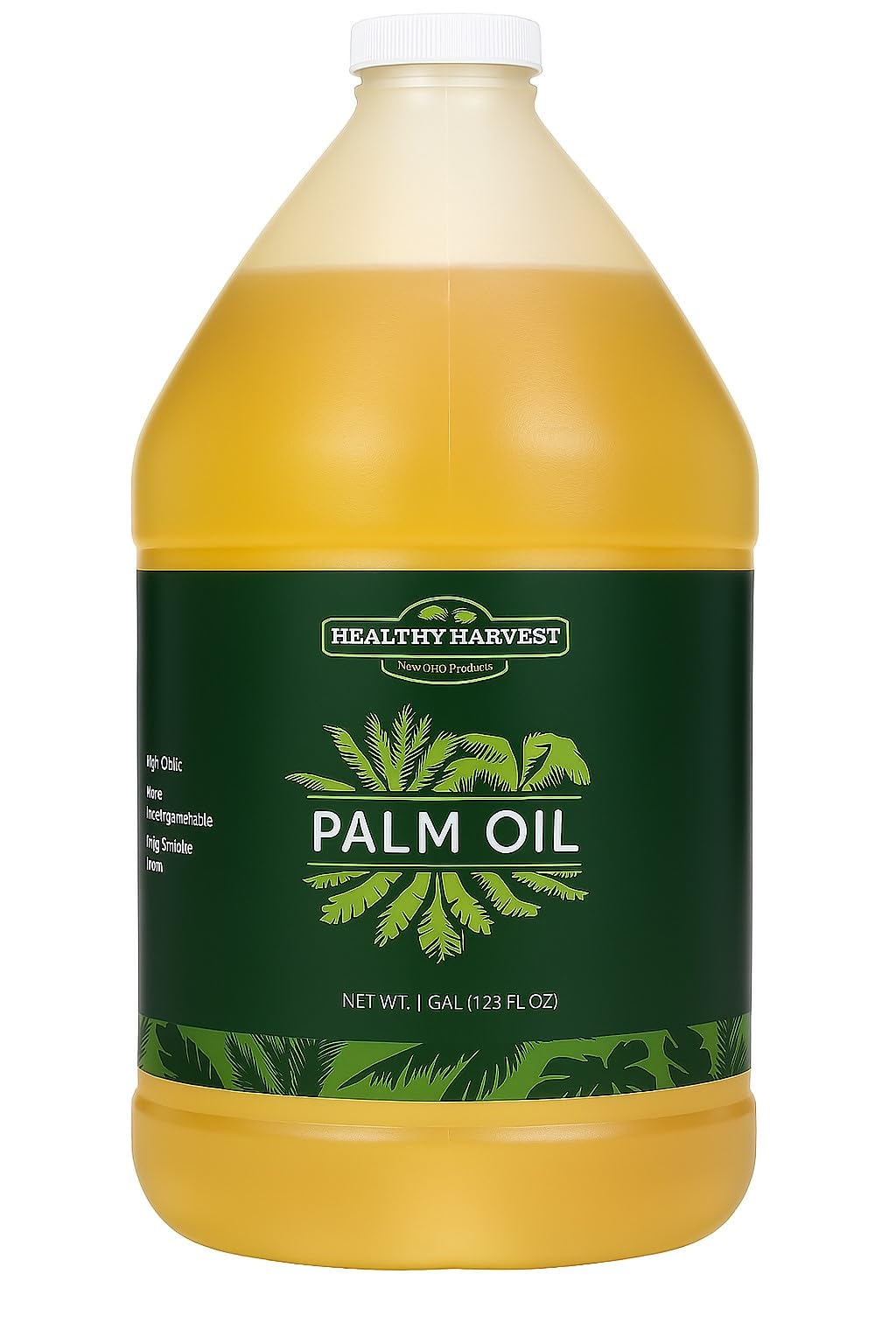 Healthy Harvest palm oil pouring bottle highlighting clean flavor and versatility