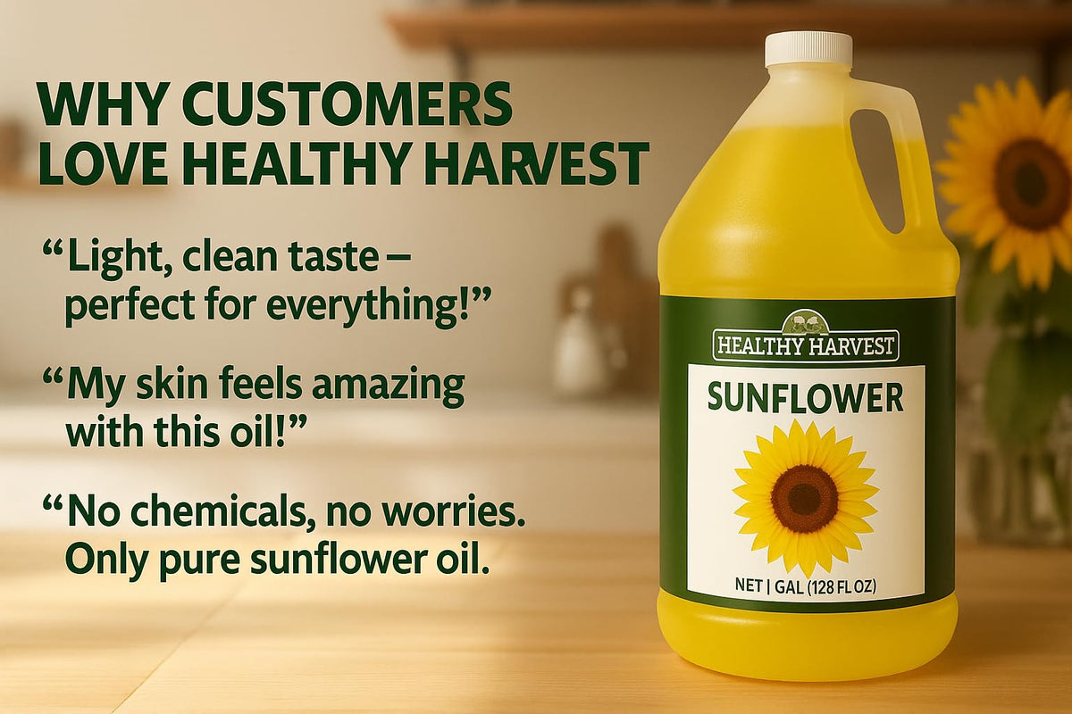 Healthy Harvest Sunflower Oil frying captures high-heat performance for crisp results.