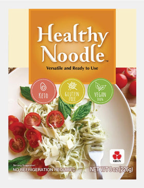 Healthy Noodle ready-to-eat open bag shows quick rinse preparation.