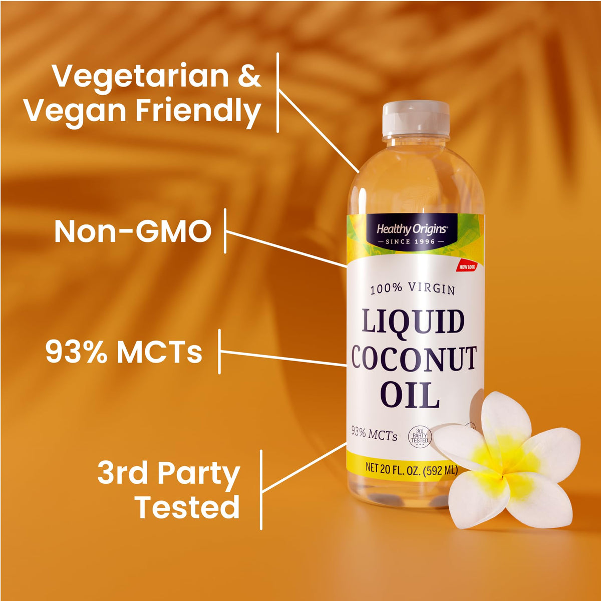 Coconut oil liquid warming in a pan with vegetables.