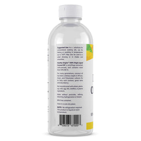 Rich Healthy Origins Coconut Oil liquid splashes during cooking.