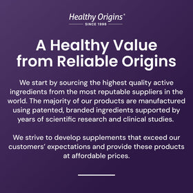 Healthy Origins non-GMO gluten-free badge visible on label for trusted daily use