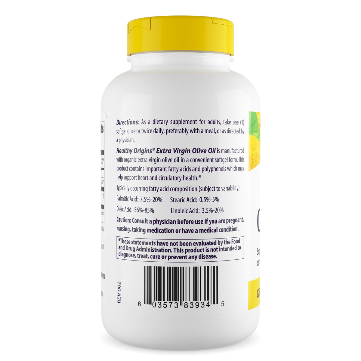 Healthy Origins softgel capsules in bottle emphasizes convenient daily dosage and tasteless form