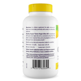 Healthy Origins softgel capsules in bottle emphasizes convenient daily dosage and tasteless form