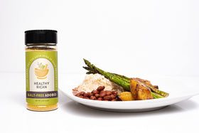 Healthy Rican adobo marinate boosts proteins with bold, savory notes.