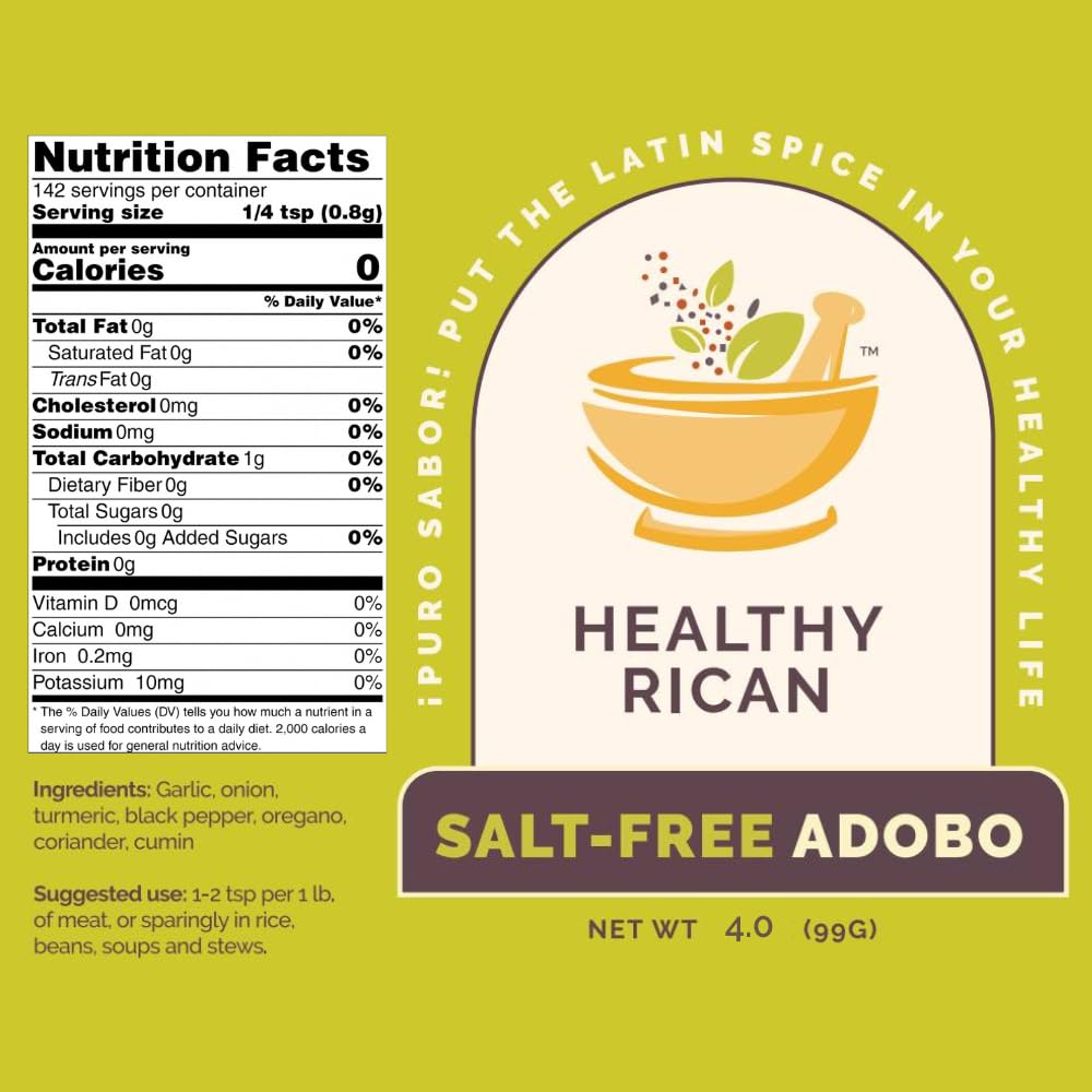 Healthy Rican bundle on counter highlights trio of salt-free seasonings for versatile meals.