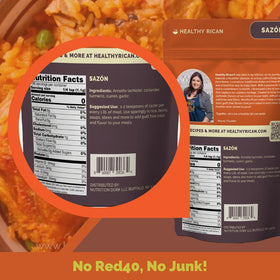 Healthy Rican Sazon on pork or seafood for quick weeknight meals