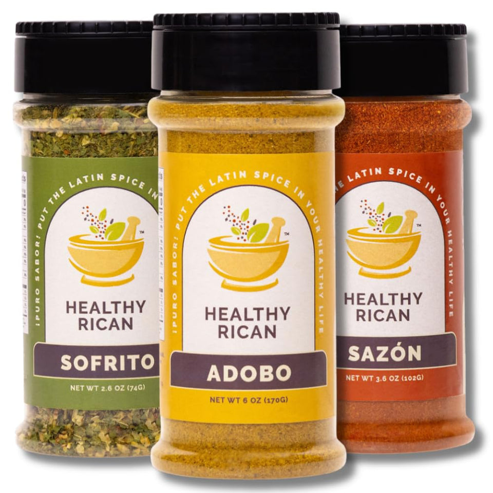 Healthy Rican Adobo Sazon Sofrito bottle highlights bold Puerto Rican flavor for everyday meals