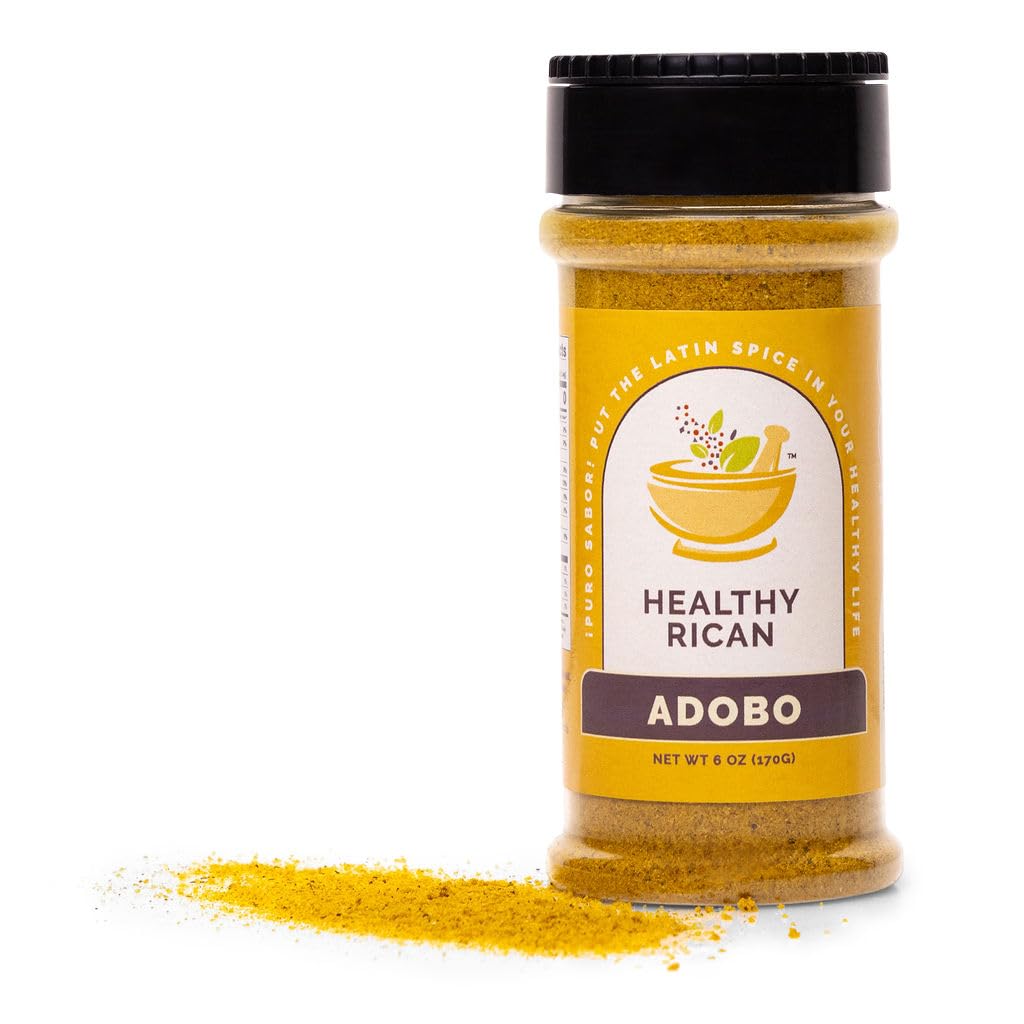 Healthy Rican Adobo Sazon Sofrito on a grill meat scene suggests marinating possibilities